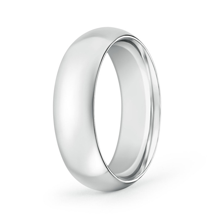 7 125 High Dome Classic Comfort Fit Wedding Band in 9K White Gold 