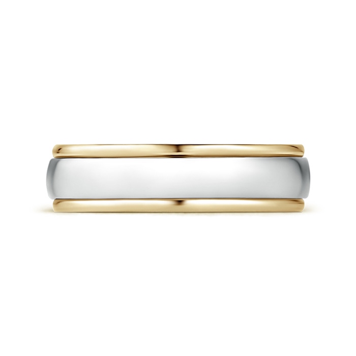 6 105 Low Dome Comfort Fit Two Tone Men's Wedding Band in 9K Yellow Gold 9K White Gold - side 199