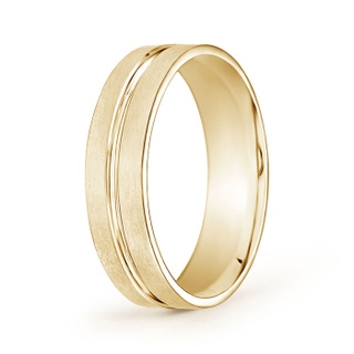 7 105 Satin Finish Convex Cut Wedding Band in Yellow Gold