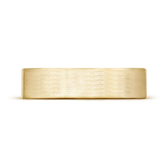 6 100 Satin Finish Flat Surface Classic Wedding Band in Yellow Gold - side 1