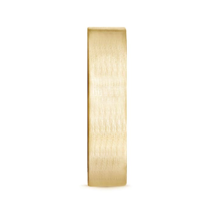 6 100 Satin Finish Flat Surface Classic Wedding Band in Yellow Gold - side 2