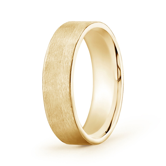 6 105 Satin Finish Flat Surface Classic Wedding Band in Yellow Gold