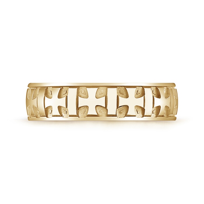 6 100 Comfort Fit Men's Cross Wedding Band in Yellow Gold - side 199