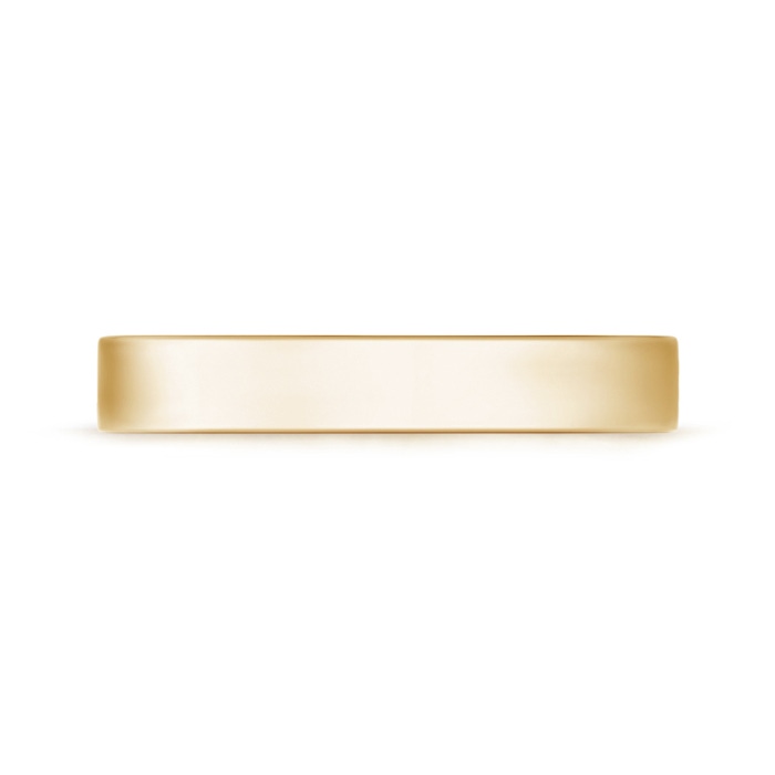 4 100 High Polished Flat Surface Classic Wedding Band in Yellow Gold - side 199