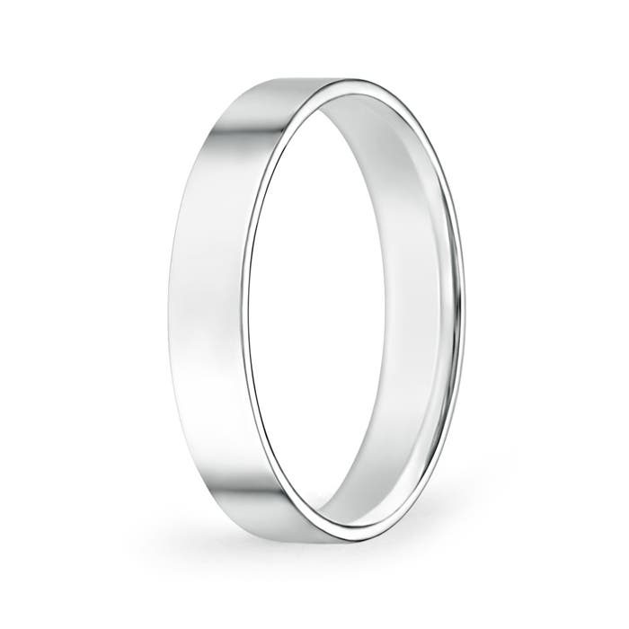 4 125 High Polished Flat Surface Classic Wedding Band in White Gold