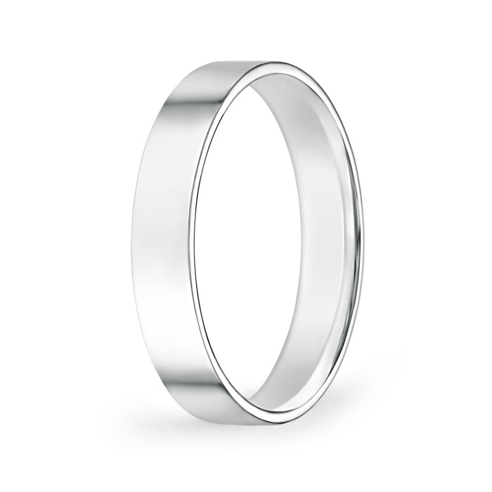 4 40 High Polished Flat Surface Classic Wedding Band in White Gold 