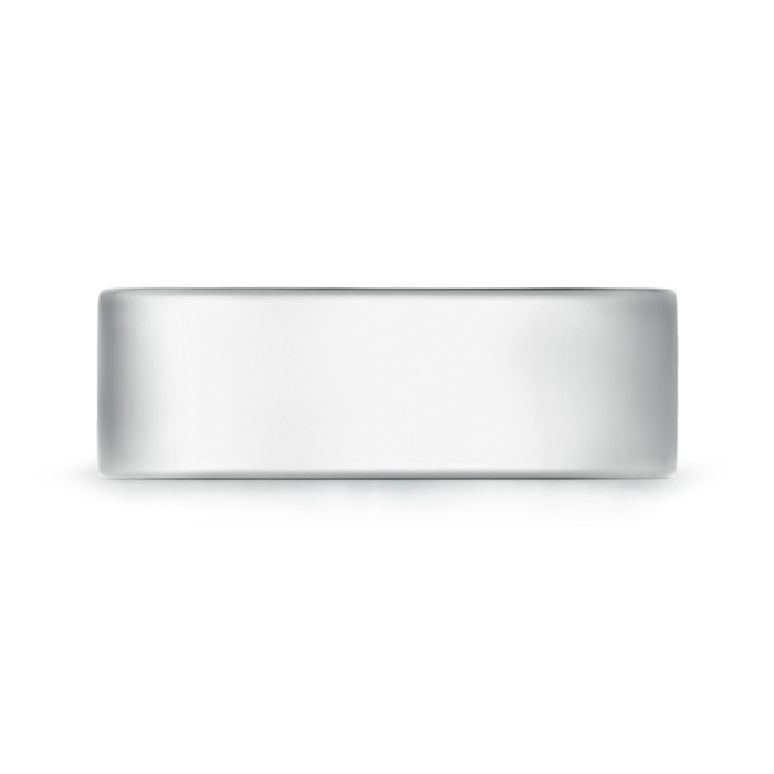 8 110 High Polished Flat Surface Classic Wedding Band in White Gold Side-1