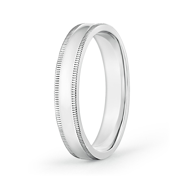 4 100 Classic Flat Surface Milgrain Wedding Band for Him in P950 Platinum 