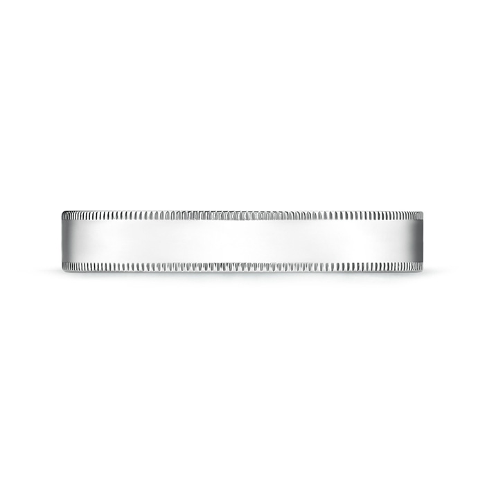 4 100 Classic Flat Surface Milgrain Wedding Band for Him in P950 Platinum product image