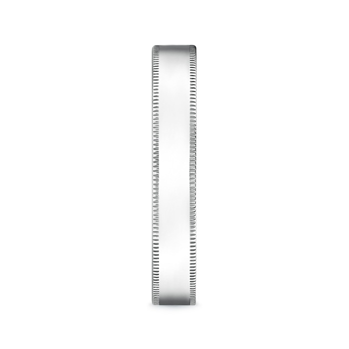 4 100 Classic Flat Surface Milgrain Wedding Band for Him in P950 Platinum product image
