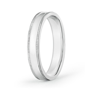 4 75 Classic Flat Surface Milgrain Wedding Band for Him in P950 Platinum