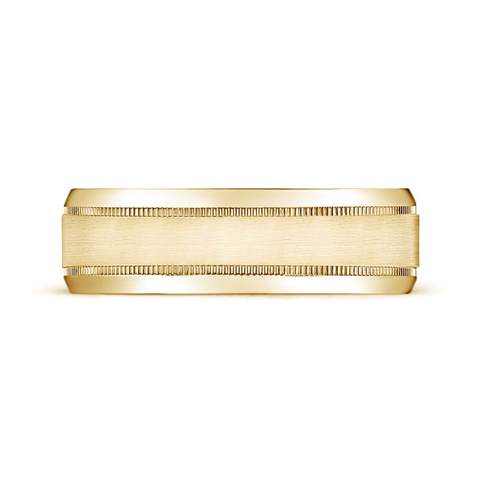 7 100 Comfort Fit Satin Finish Milgrain Wedding Band for Him in Yellow Gold product image