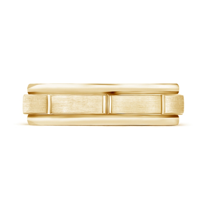 6 90 Satin Finish Column Groove Wedding Band for Him in Yellow Gold - side 199