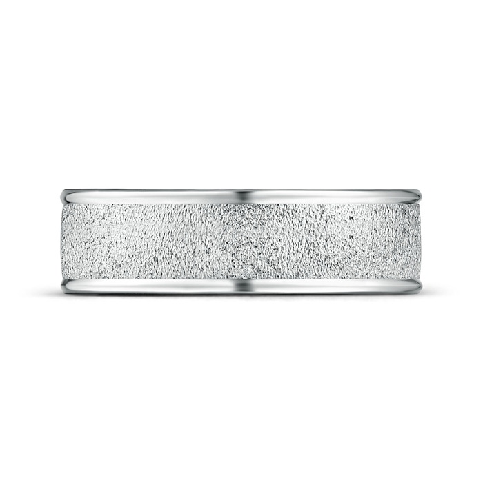 7 100 Polished Edges Wired Finish Comfort Fit Wedding Band in P950 Platinum Product Image