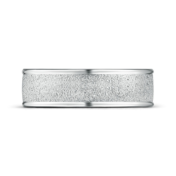 7 100 Polished Edges Wired Finish Comfort Fit Wedding Band in White Gold product image