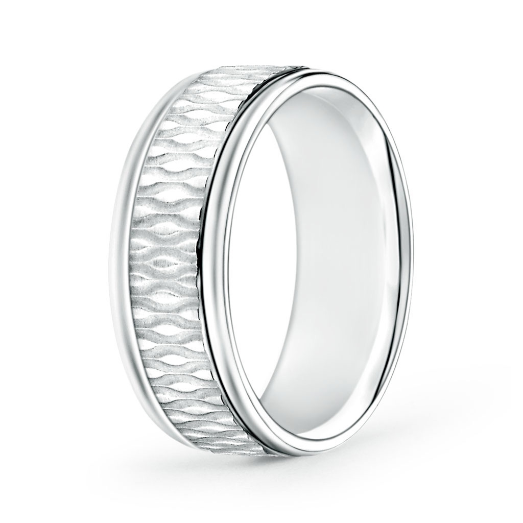 7 100 Bubbled Centre Comfort Fit Wedding Band in P950 Platinum