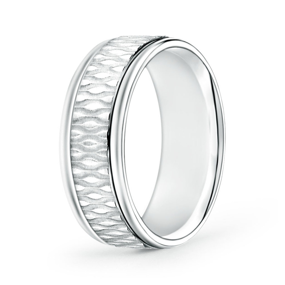 7 100 Bubbled Centre Comfort Fit Wedding Band in White Gold 