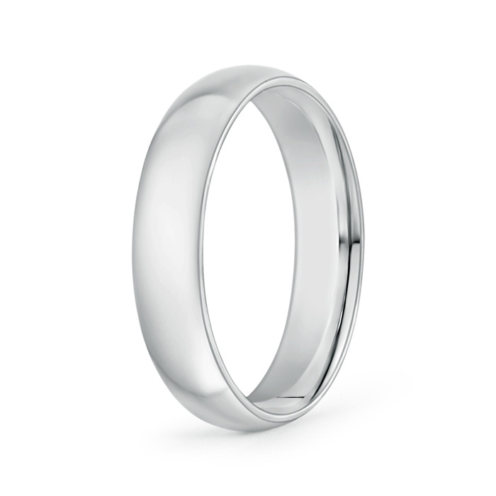 5 100 High Polished Comfort Fit Men's Plain Wedding Band in White Gold