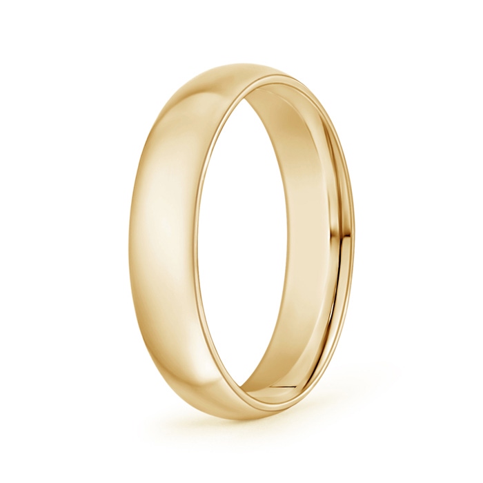 5 100 High Polished Comfort Fit Men's Plain Wedding Band in Yellow Gold