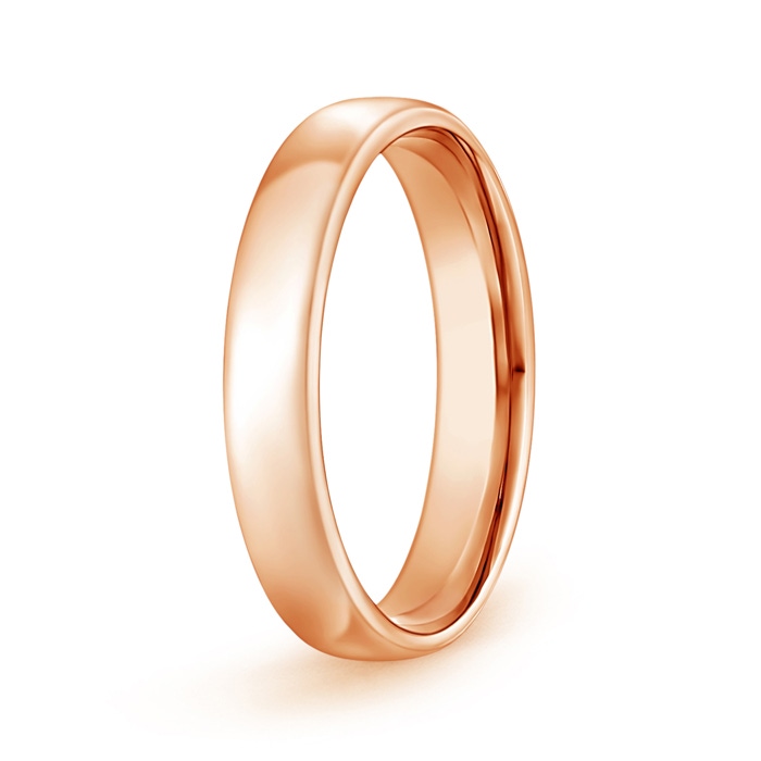 4.5 100 High Polished Low Dome Comfort Fit Wedding Band in Rose Gold