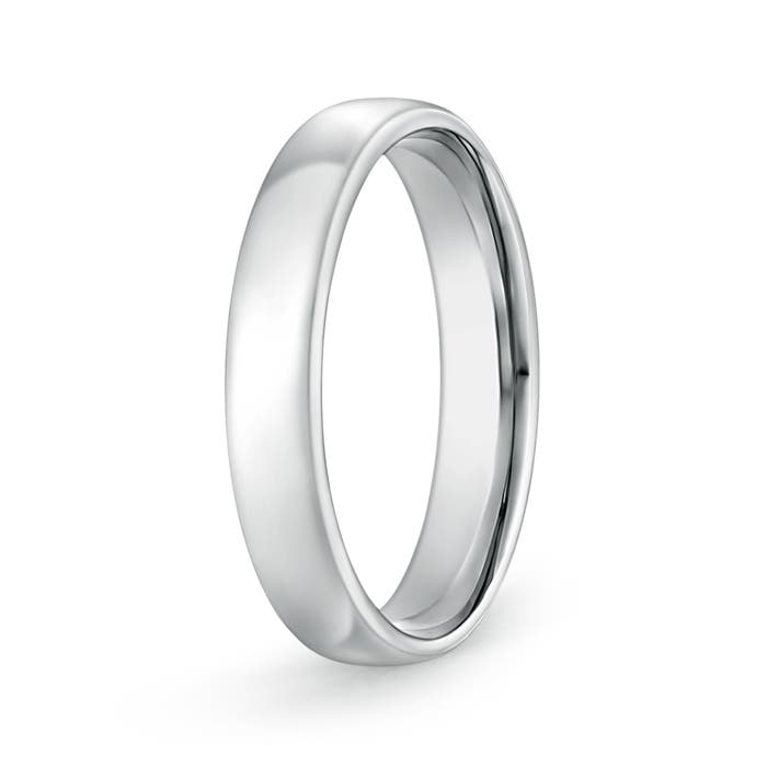 4.5 110 High Polished Low Dome Comfort Fit Wedding Band in White Gold