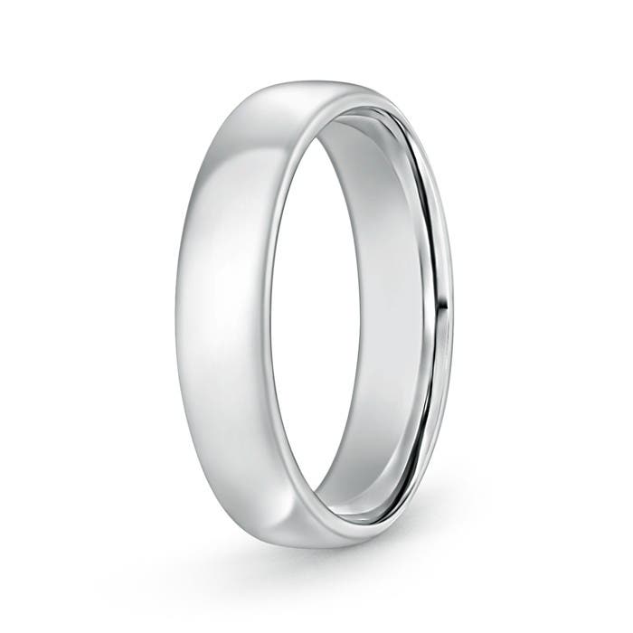 5.5 100 High Polished Low Dome Comfort Fit Wedding Band in P950 Platinum