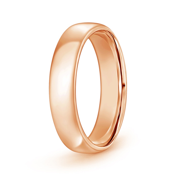 5.5 100 High Polished Low Dome Comfort Fit Wedding Band in Rose Gold 