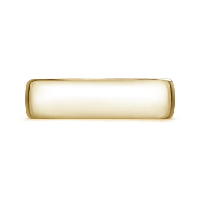 6.5 100 High Polished Low Dome Comfort Fit Wedding Band in Yellow Gold - side 1