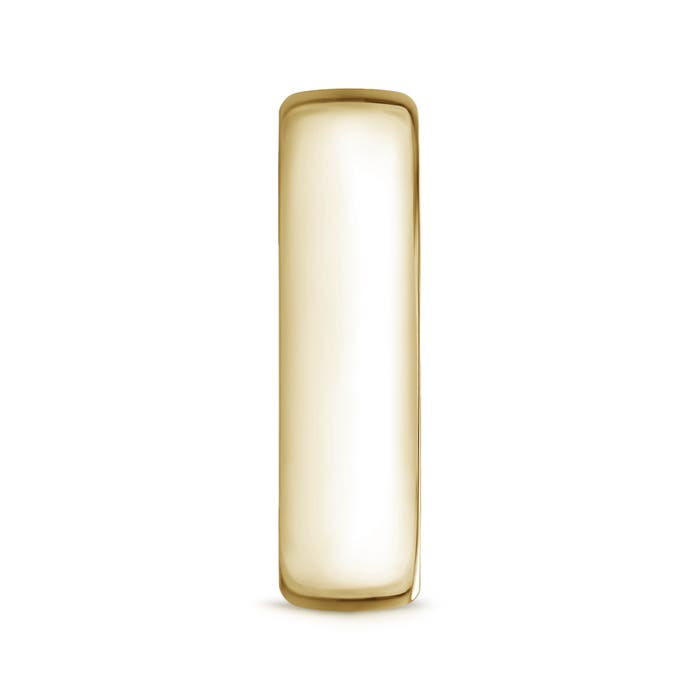 6.5 100 High Polished Low Dome Comfort Fit Wedding Band in Yellow Gold - side 2