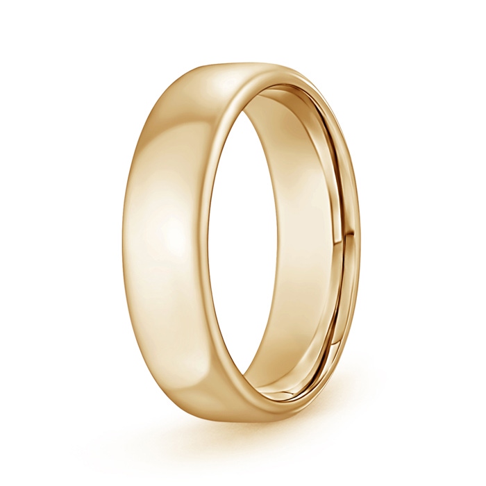 6.5 105 High Polished Low Dome Comfort Fit Wedding Band in Yellow Gold