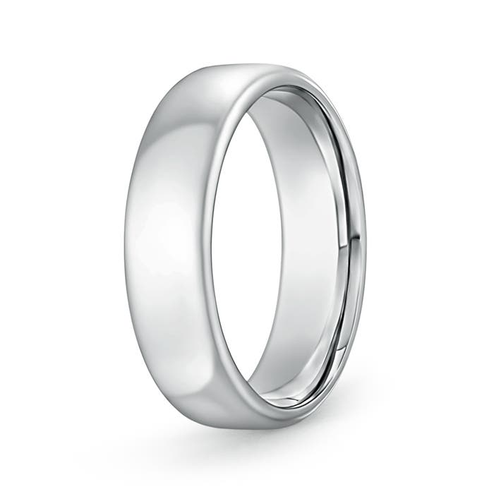 6.5 85 High Polished Low Dome Comfort Fit Wedding Band in P950 Platinum