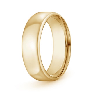 7.5 100 High Polished Low Dome Comfort Fit Wedding Band in Yellow Gold