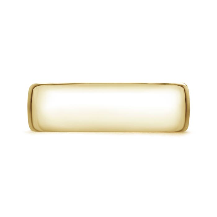 7.5 100 High Polished Low Dome Comfort Fit Wedding Band in Yellow Gold