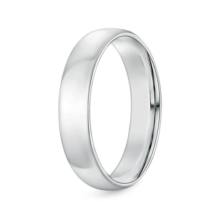 5 115 Classic Comfort Fit Plain Wedding Band for Him in White Gold