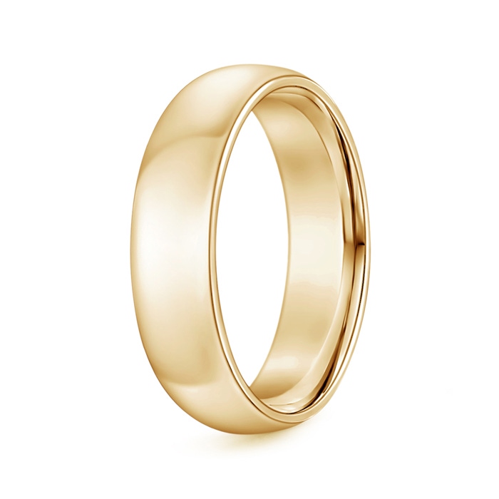 6 100 Classic Comfort Fit Plain Wedding Band for Him in Yellow Gold 