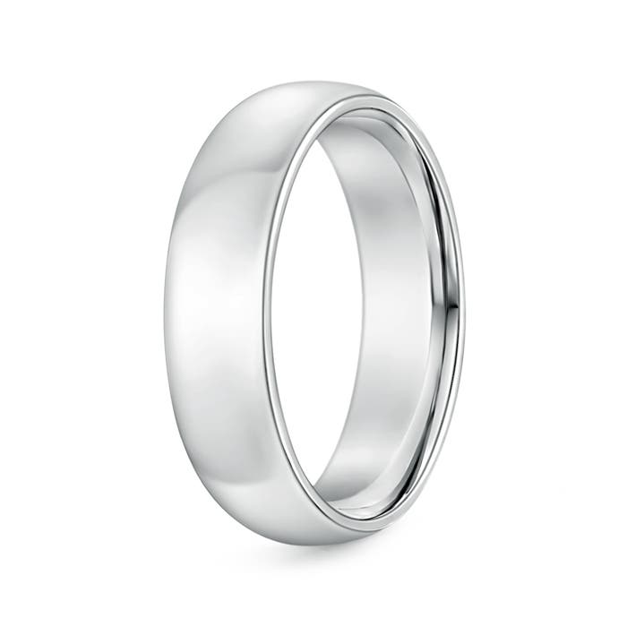 6 75 Classic Comfort Fit Plain Wedding Band for Him in White Gold