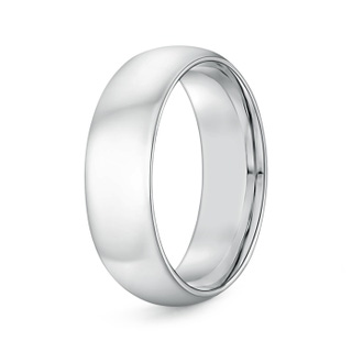 7 100 Classic Comfort Fit Plain Wedding Band for Him in White Gold