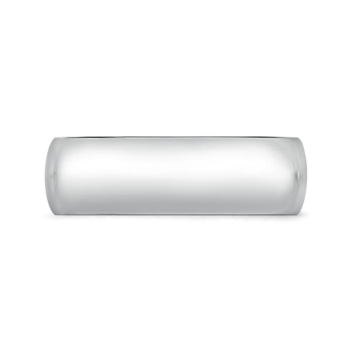 7 60 Classic Comfort Fit Plain Wedding Band for Him in White Gold