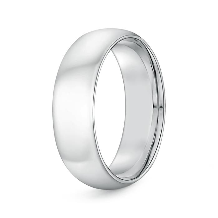 7 90 Classic Comfort Fit Plain Wedding Band for Him in White Gold