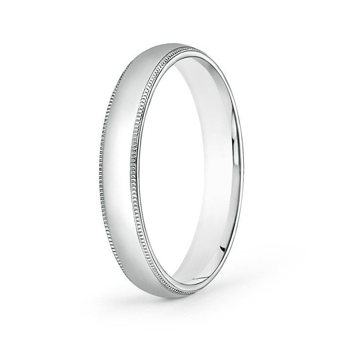 4 100 Classic Milgrain Comfort Fit Wedding Band for Him in P950 Platinum 