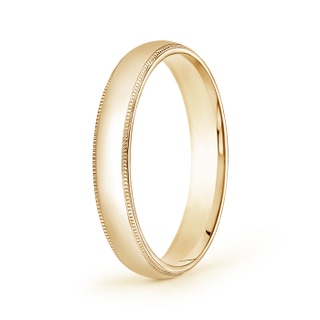 4 105 Classic Milgrain Comfort Fit Wedding Band for Him in Yellow Gold