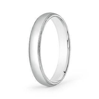 4 110 Classic Milgrain Comfort Fit Wedding Band for Him in P950 Platinum