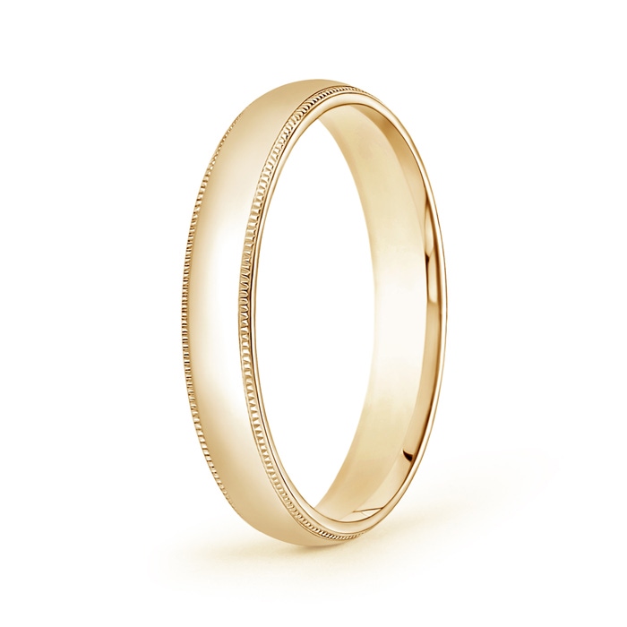 4 115 Classic Milgrain Comfort Fit Wedding Band for Him in Yellow Gold