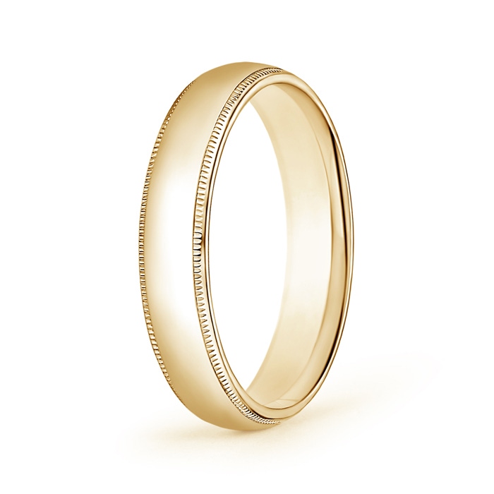 5 85 Classic Milgrain Comfort Fit Wedding Band for Him in Yellow Gold 