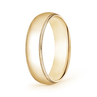 6 85 Classic Milgrain Comfort Fit Wedding Band for Him in Yellow Gold