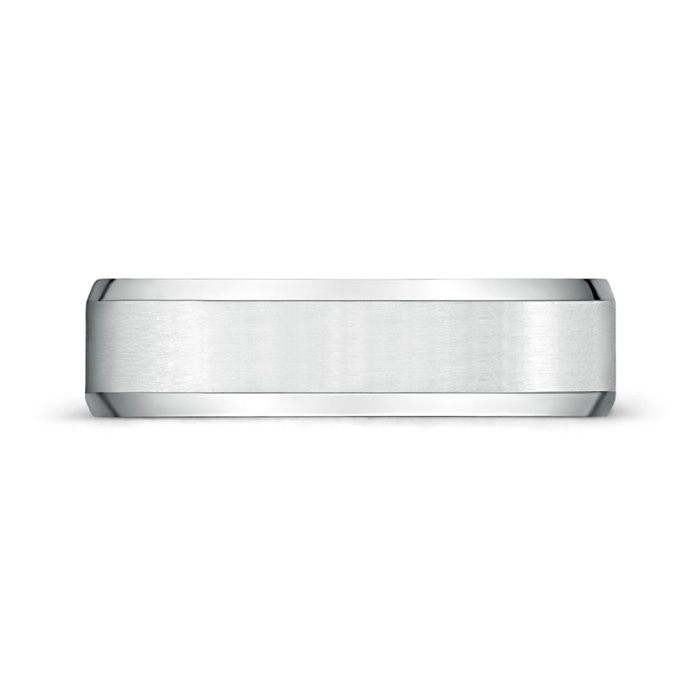 6 100 Beveled Edge Satin Comfort Fit Wedding Band in P950 Platinum product image