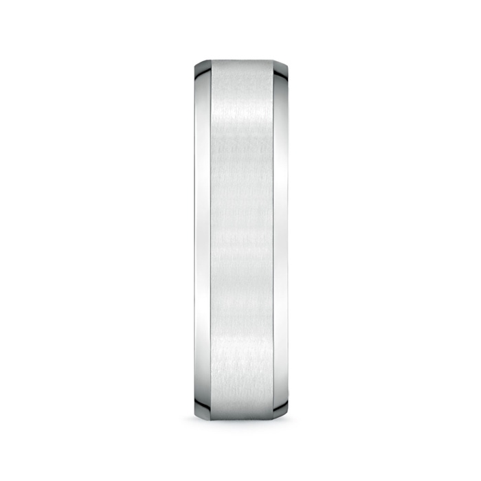6 100 Beveled Edge Satin Comfort Fit Wedding Band in P950 Platinum product image