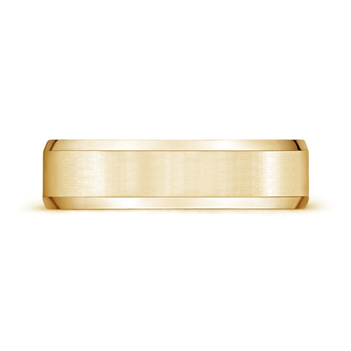 6 105 Beveled Edge Satin Comfort Fit Wedding Band in Yellow Gold Product Image