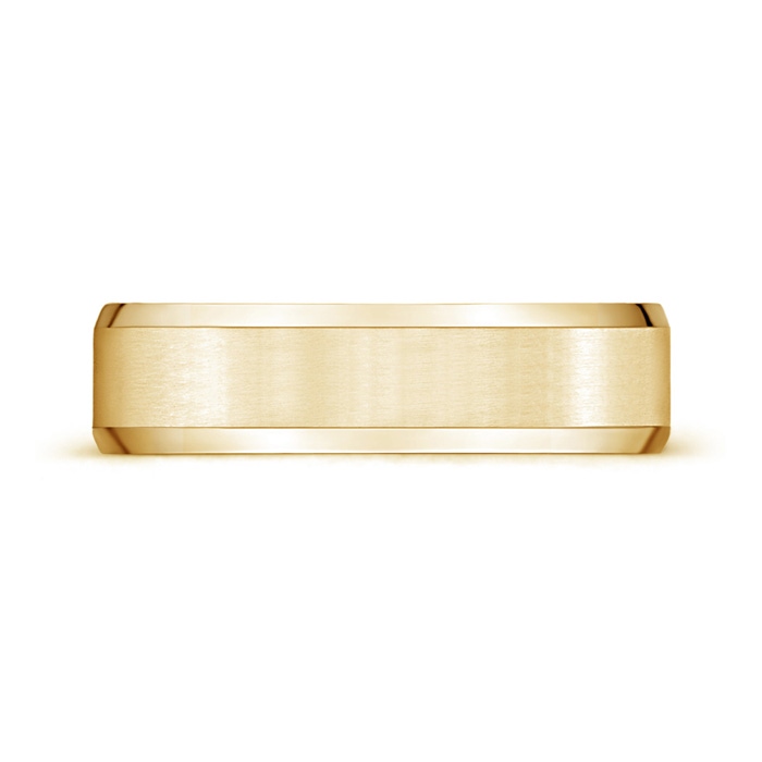 6 105 Beveled Edge Satin Comfort Fit Wedding Band in Yellow Gold product image