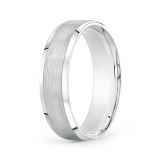 6 110 Beveled Edge Satin Comfort Fit Wedding Band in P950 Platinum